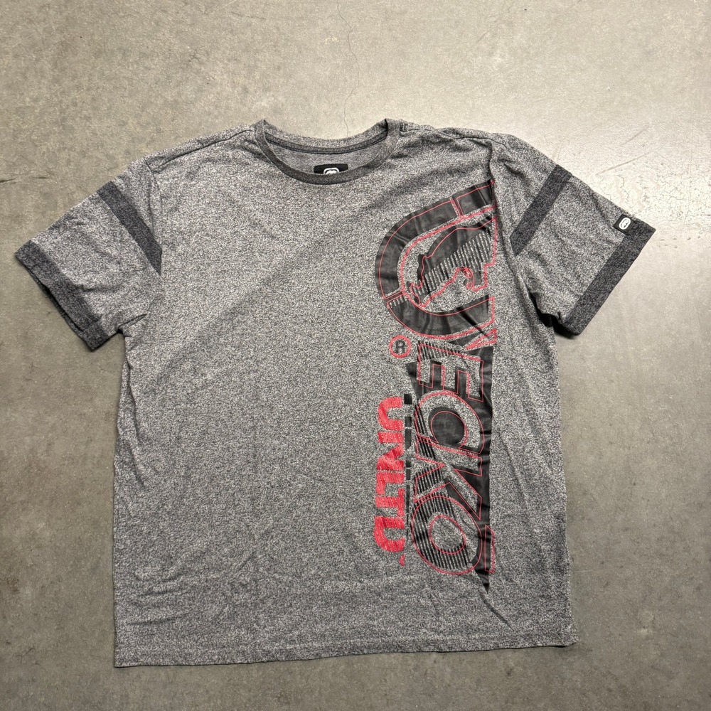 Ecko Unltd Mens 2XL Gray Heathered Graphic T-Shirt Rhino Logo Streetwear 4182
